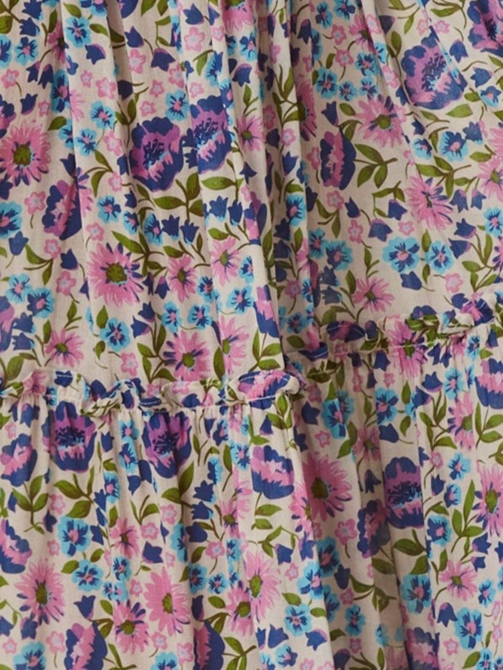 Spell Impala Lily Sundress Blue Pink Floral Tiered Flowy Large Resortwear - Picture 9 of 16